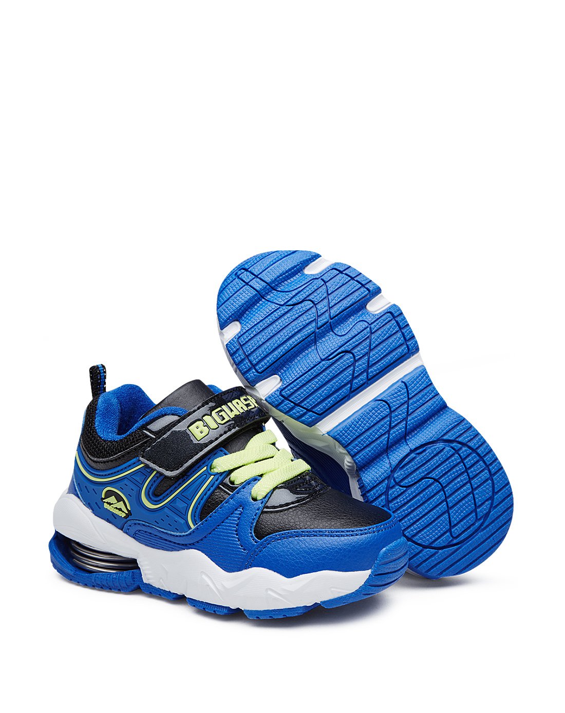 男童小童时尚减震弹簧跑步鞋【26-30}黑蓝