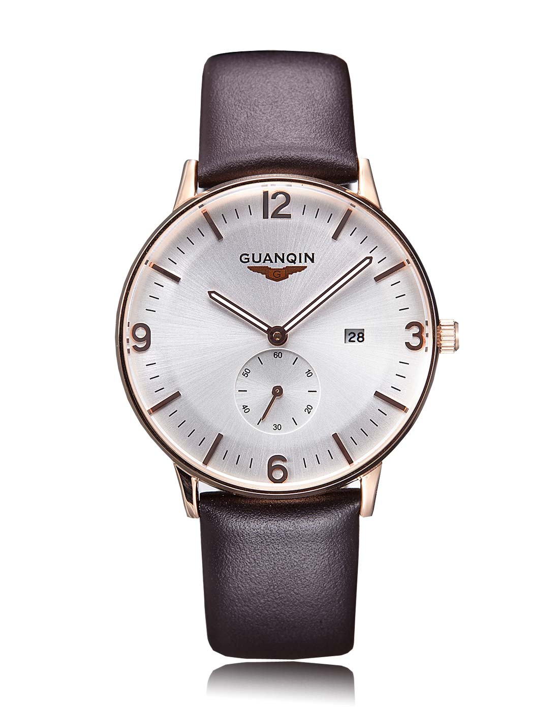 大气休闲两针半数字条丁商务单历石英男表