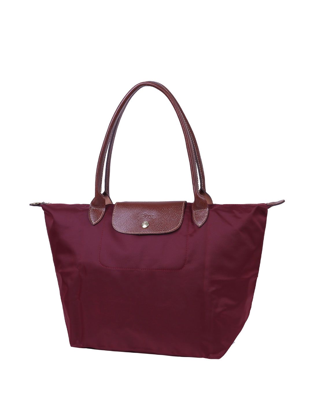 > longchamp宝红色长柄小号折叠包