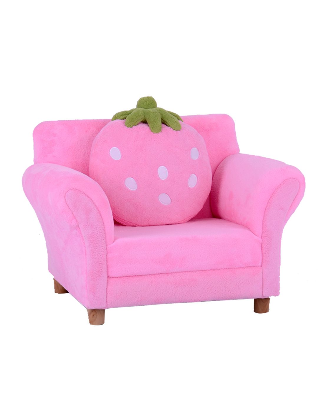 酷漫居粉红色单人草莓沙发