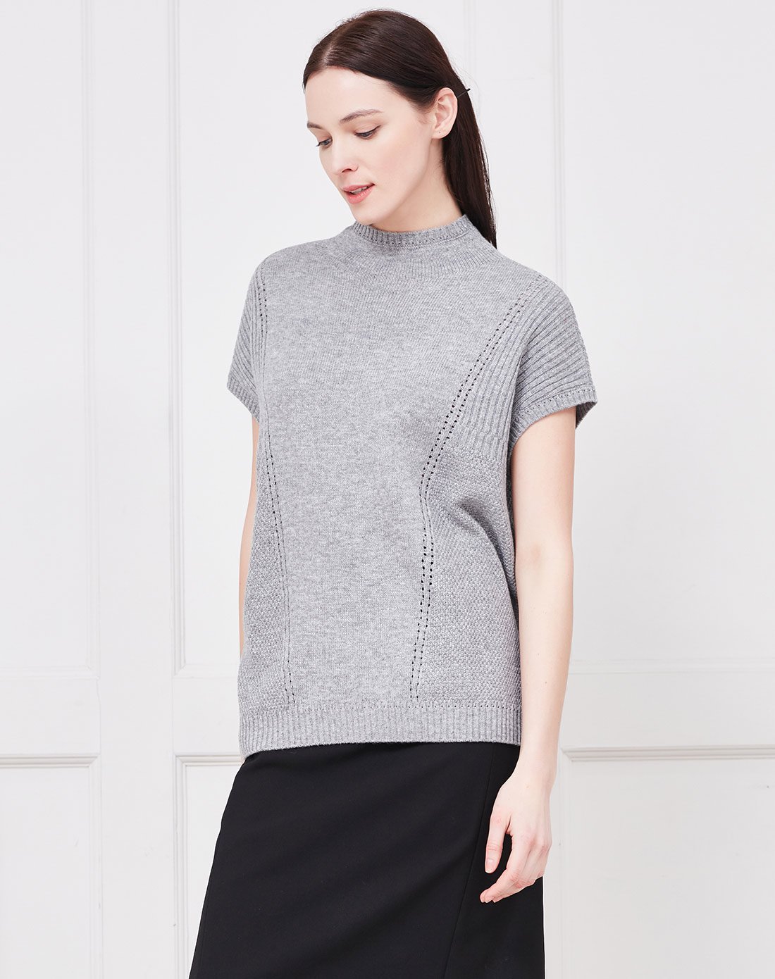 juzui/玖姿宽松纯色羊毛衫套头毛衣