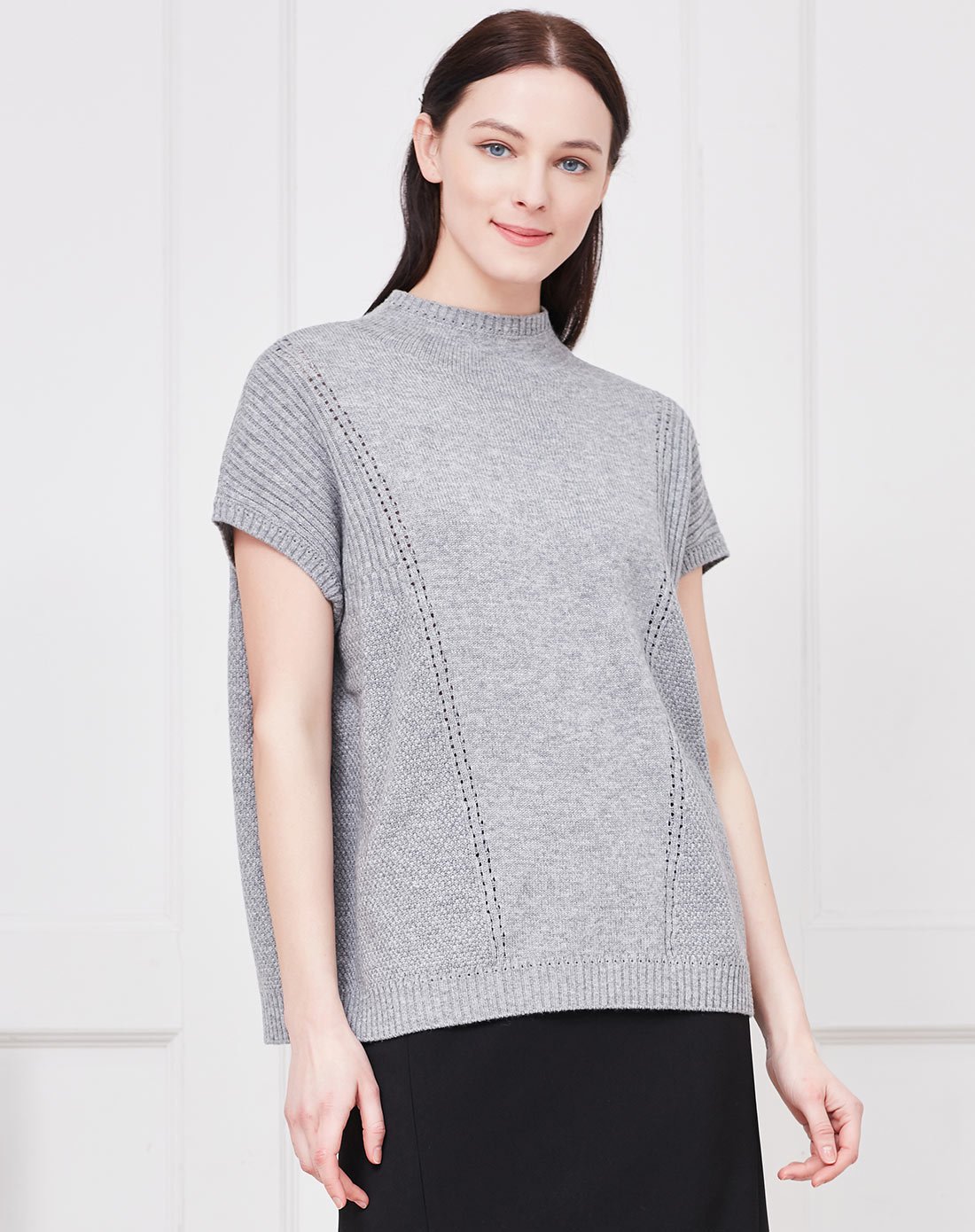 juzui/玖姿宽松纯色羊毛衫套头毛衣