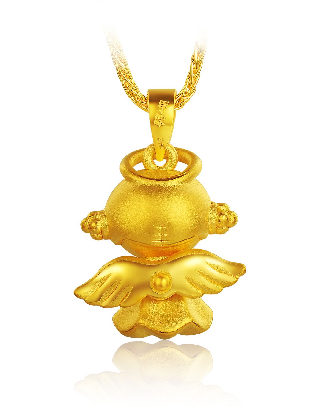 天使女孩 张万福3d硬金天使小女孩娃娃吊坠(不含链)