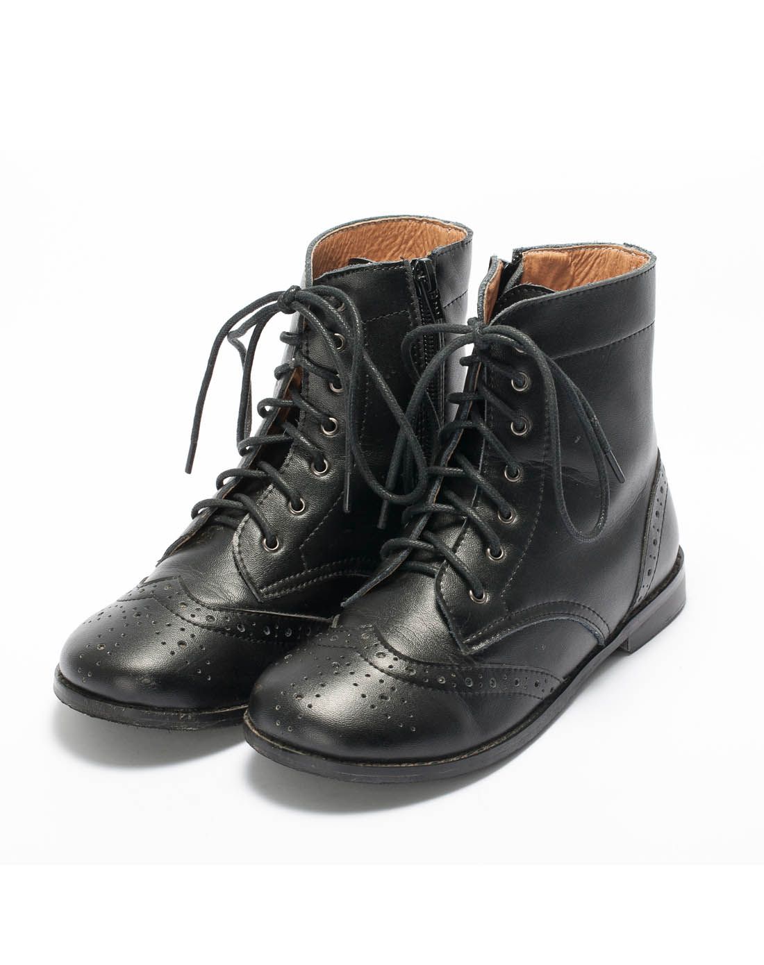 男童黑色高帮牛津鞋