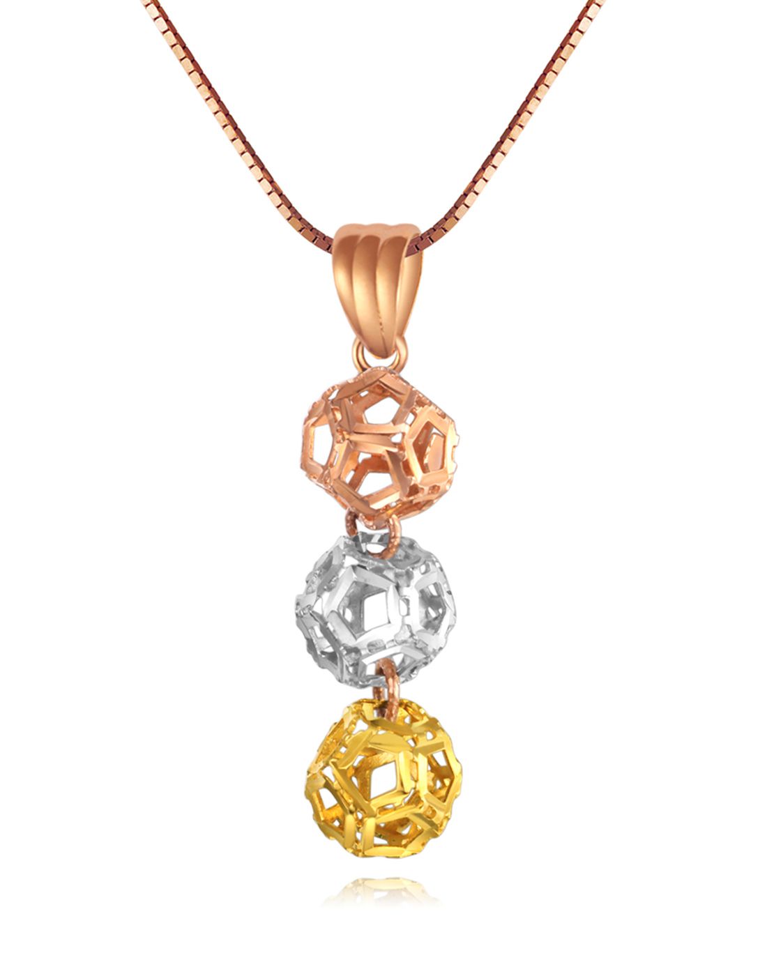 谢瑞麟 18k金三色彩金时尚吊坠