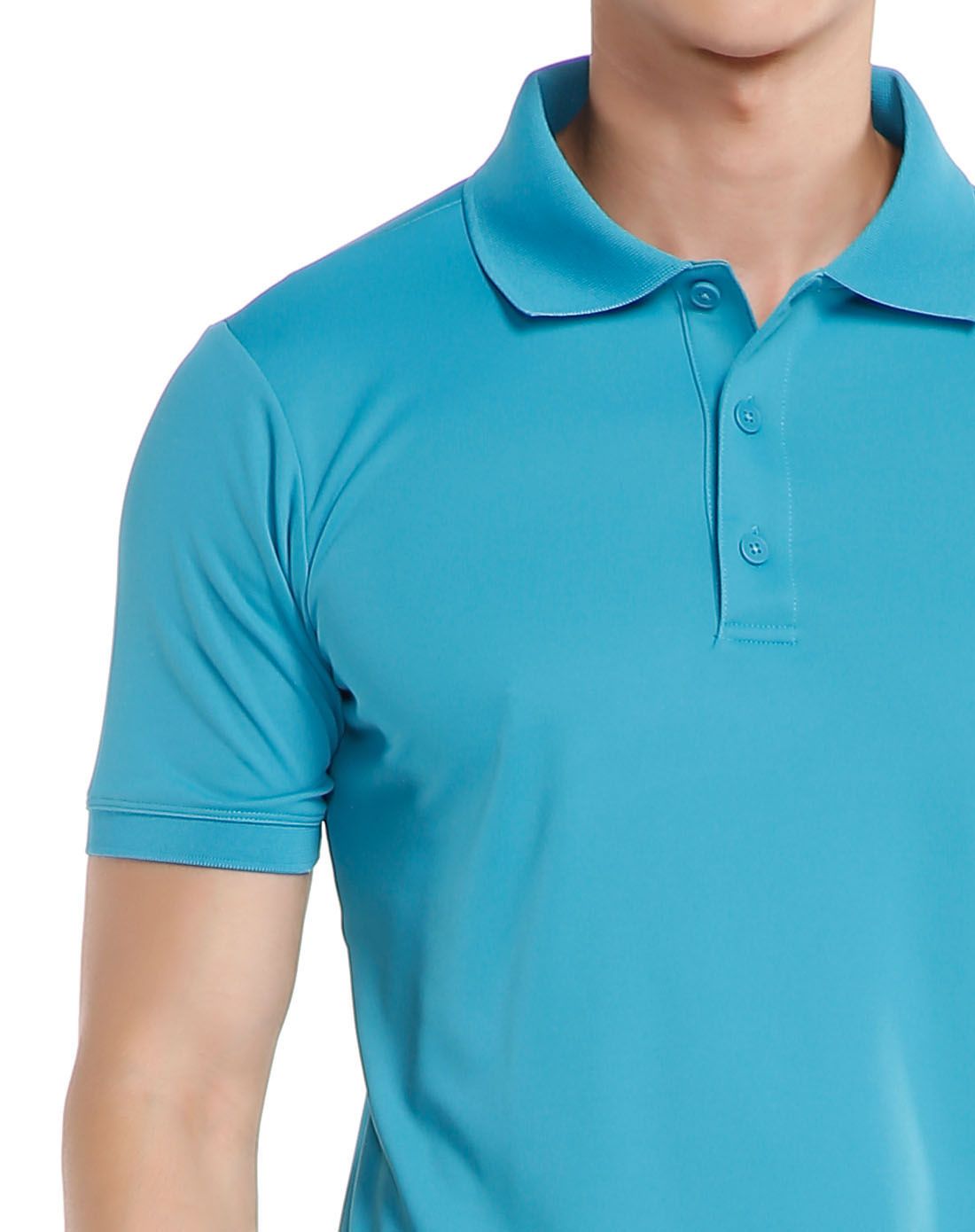 清爽透气 男款蓝绿色polo衫 经典短袖