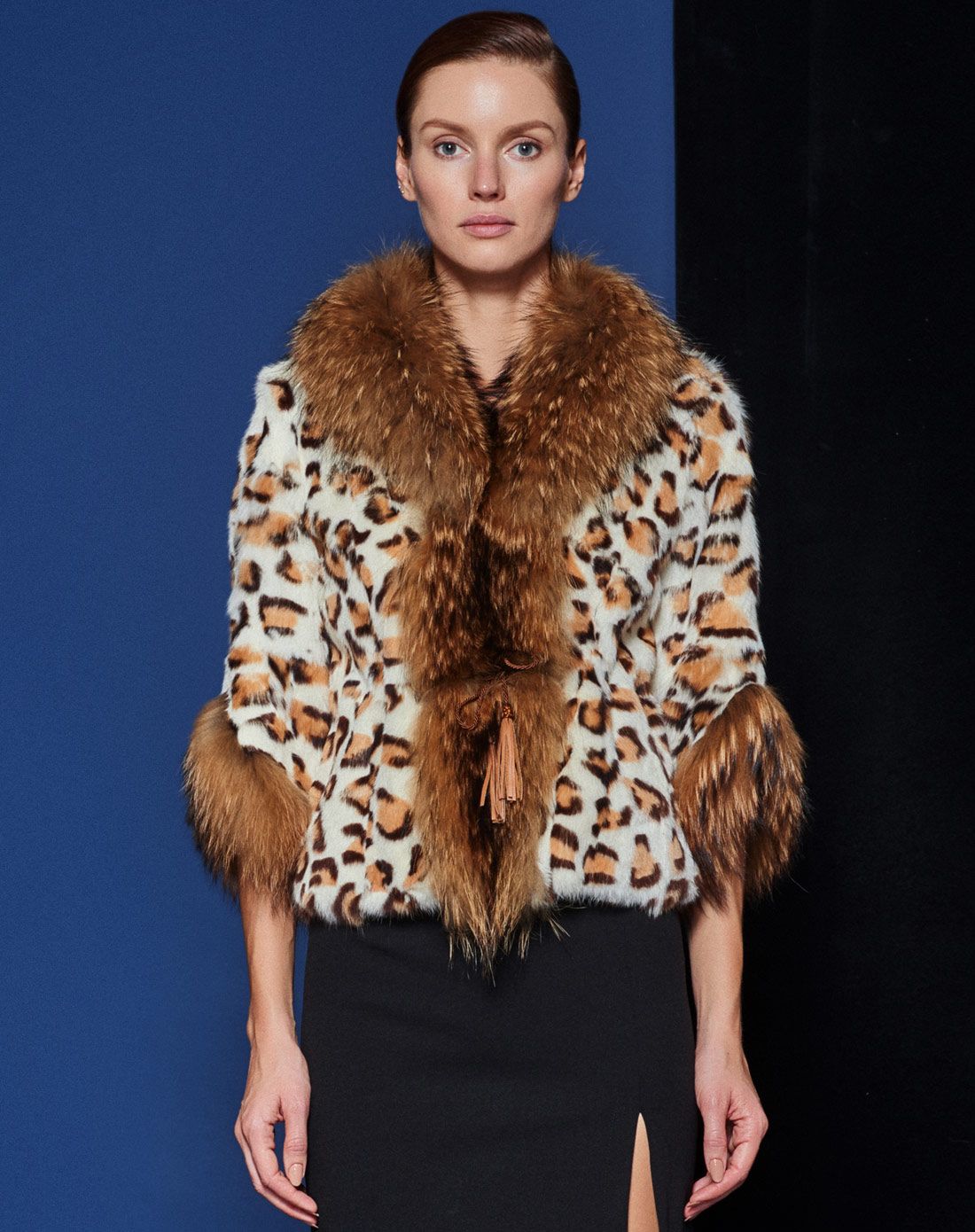 米白猫皮毛100%女式皮草