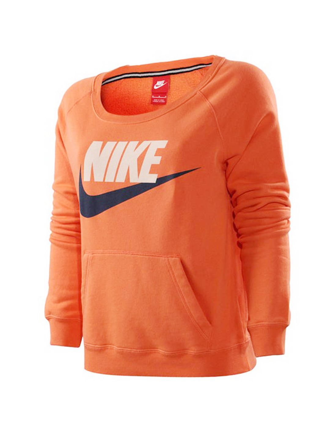 nike 时尚休闲 女款经典logo橙色卫衣