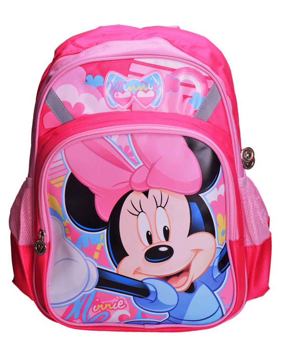 迪士尼女童玫红色卡通米妮书包