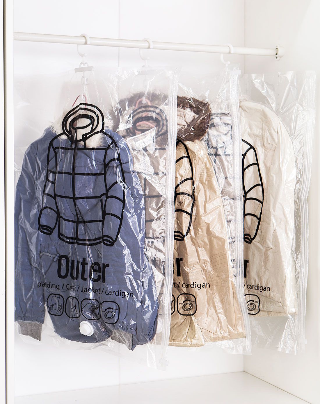 jm居家良品侧拉悬挂式防尘真空压缩羽绒服收纳袋(男款2入配手动泵)