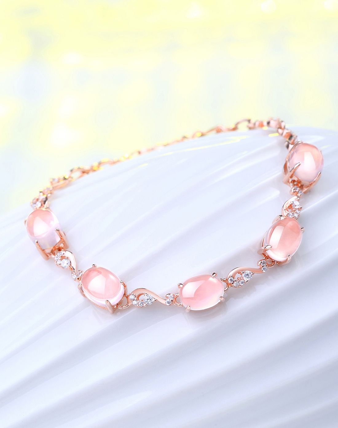 8.5ct天然冰种芙蓉石手链 佳期如梦(配检测证书)