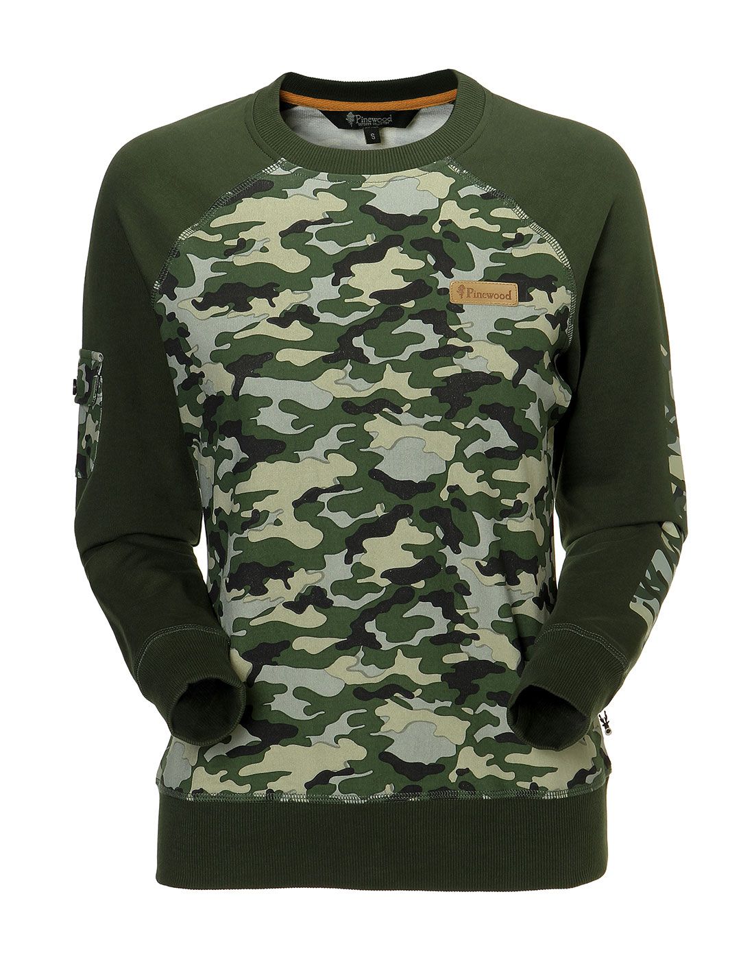 简约舒适 女款橄榄绿迷彩套头卫衣 时尚