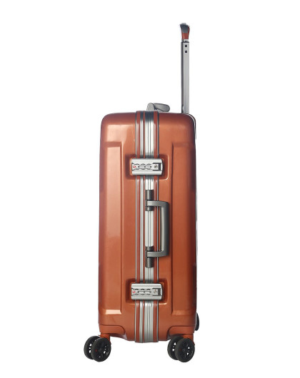 dunlop拉杆箱专场铝框珠光金桔色经典竖纹万向轮拉杆箱26寸60102672