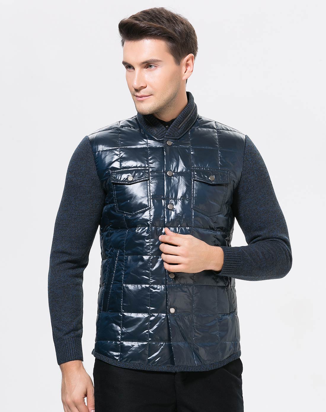 deon男式蓝色休闲保暖白鸭绒羽绒服e045080400115_唯品会