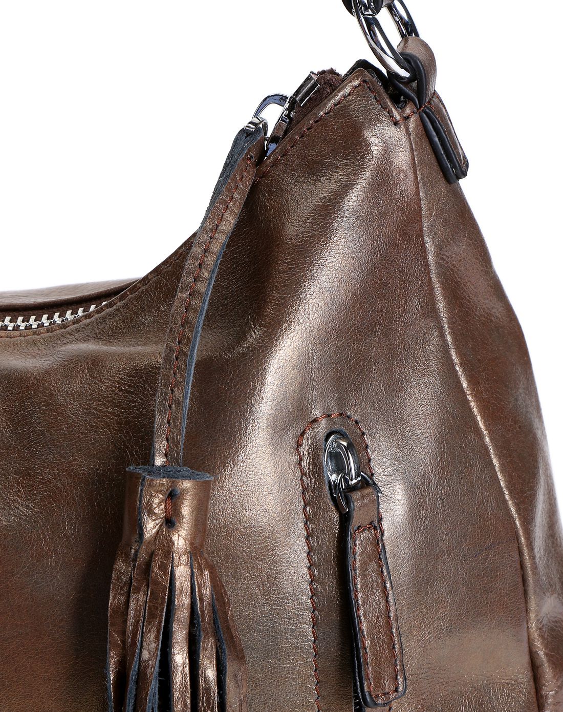 复古古铜色牛皮单肩包