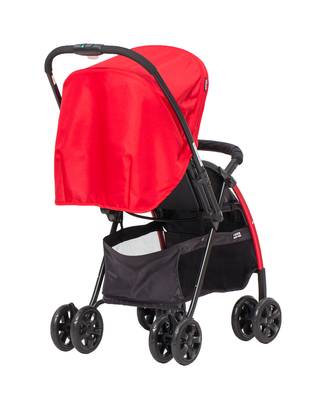 小龙哈彼 超轻便一键折叠可躺婴儿推车(红色)