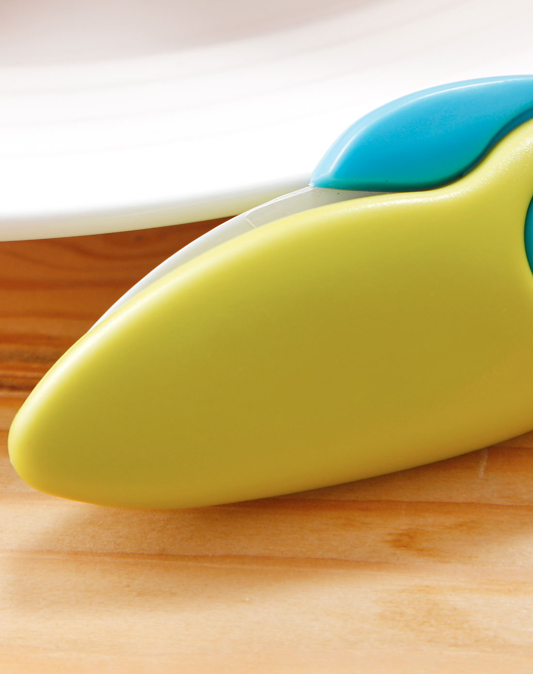 厨房小鸟造型可折叠陶瓷刀(黄绿色)