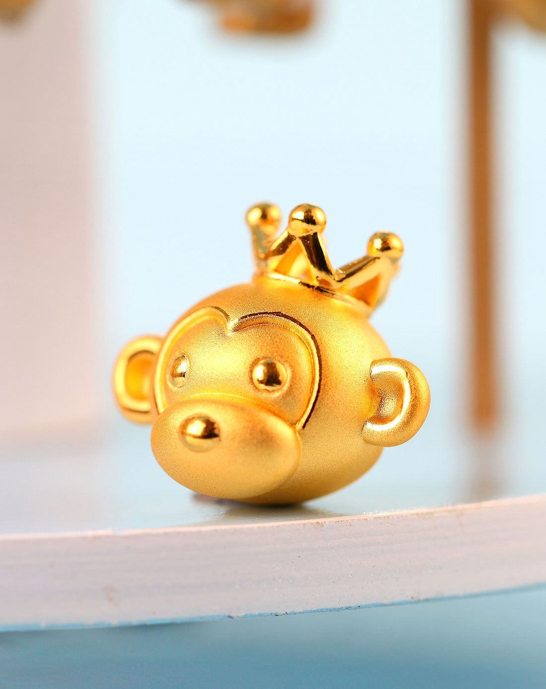 曼卡龙 足金3d硬金工艺公主猴转运珠 约1.6克