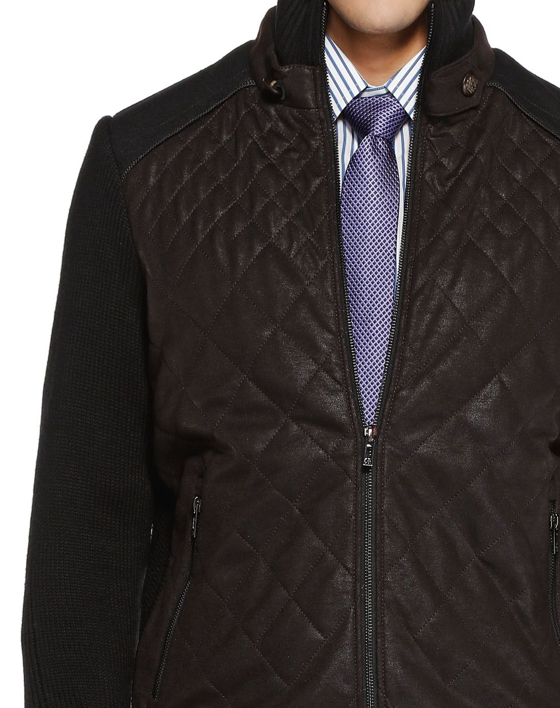 深褐啡/黑色时髦成熟长袖外套