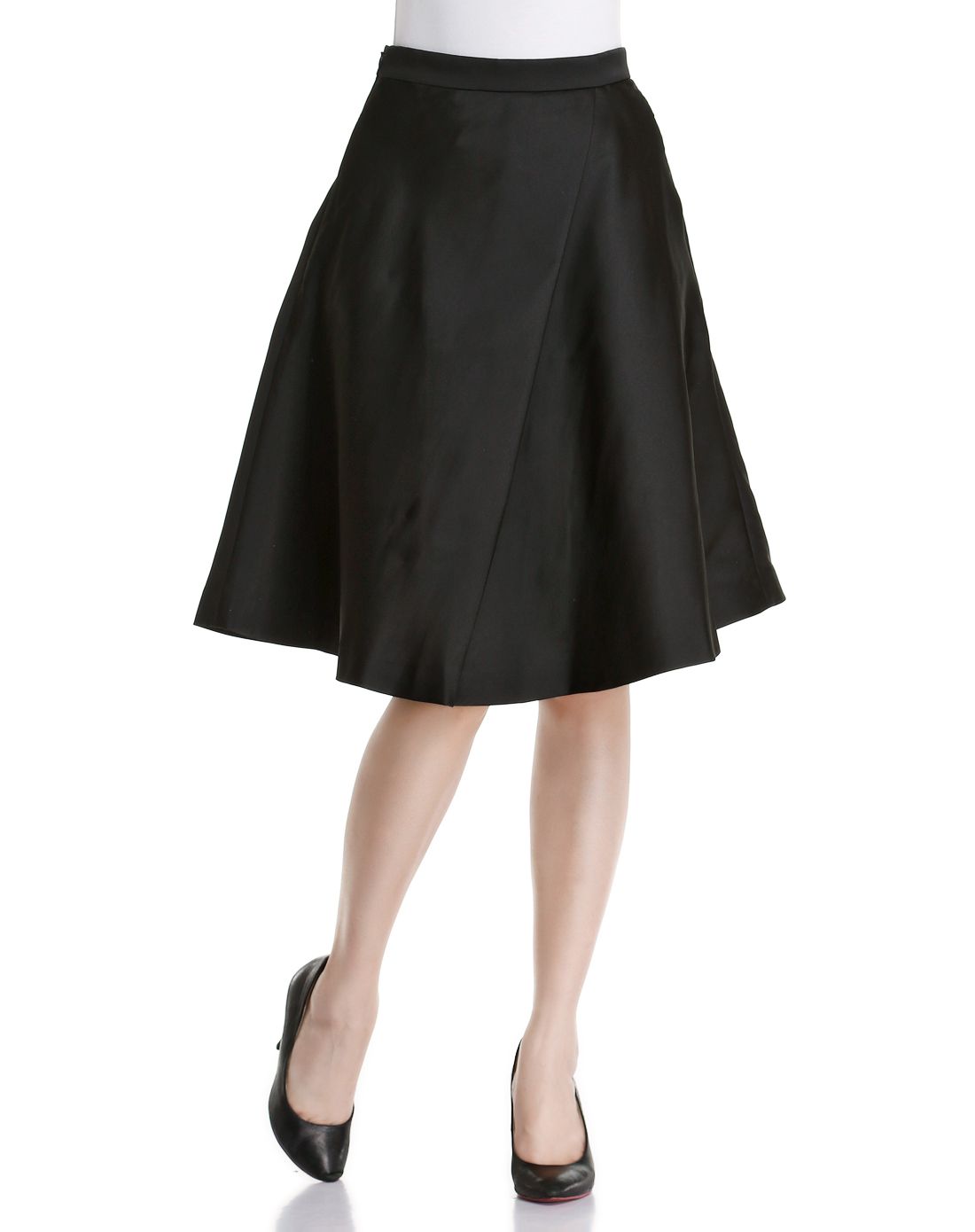 ed1t1on蓝黑色a字复古半身裙