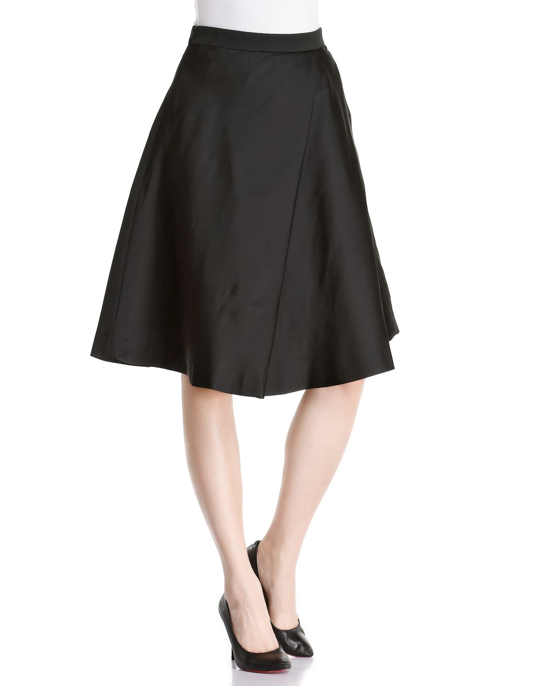 ed1t1on蓝黑色a字复古半身裙