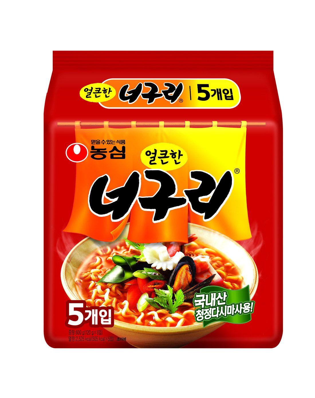 nongshim 农心 香辣乌龙面 120g*5个/包