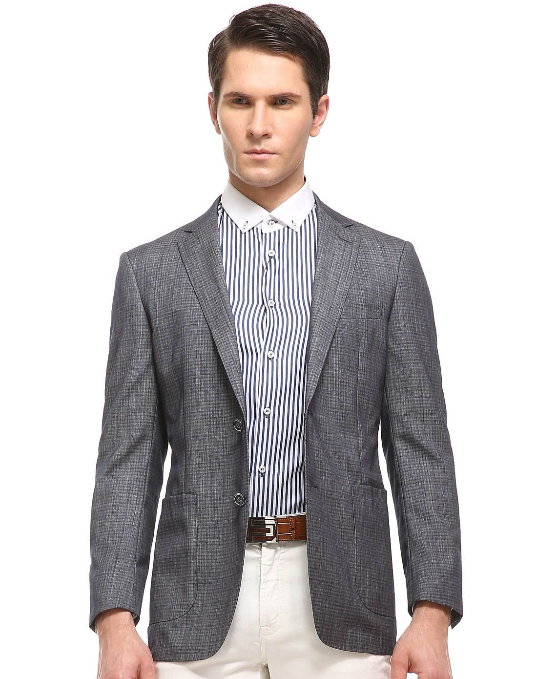 卡拉利carli丝羊毛混纺半里布时尚百搭单西装b板da3106bd-b59_唯品会