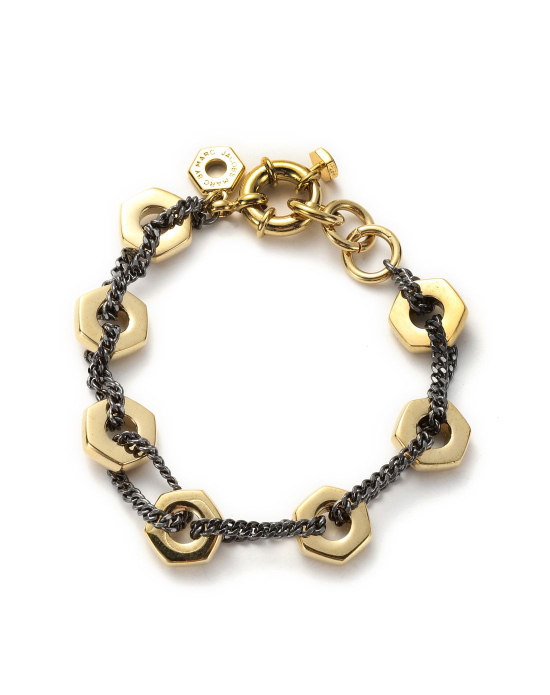 marc by marc jacobs 女款金色个性螺母装饰手链