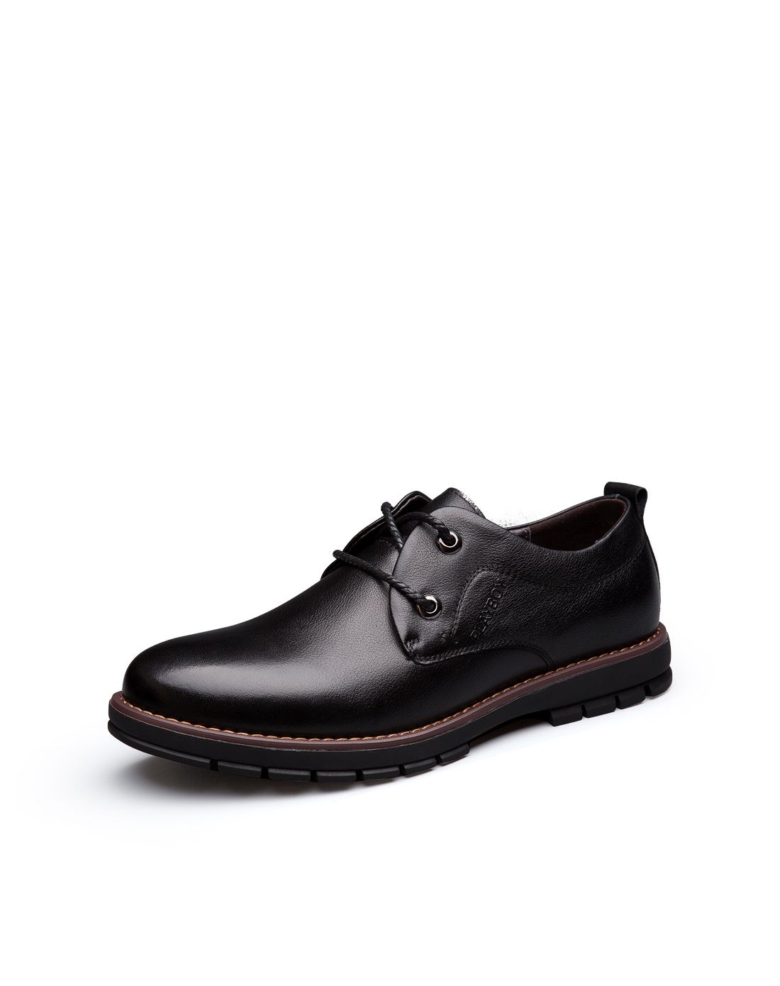 黑色头层牛皮男款休闲鞋