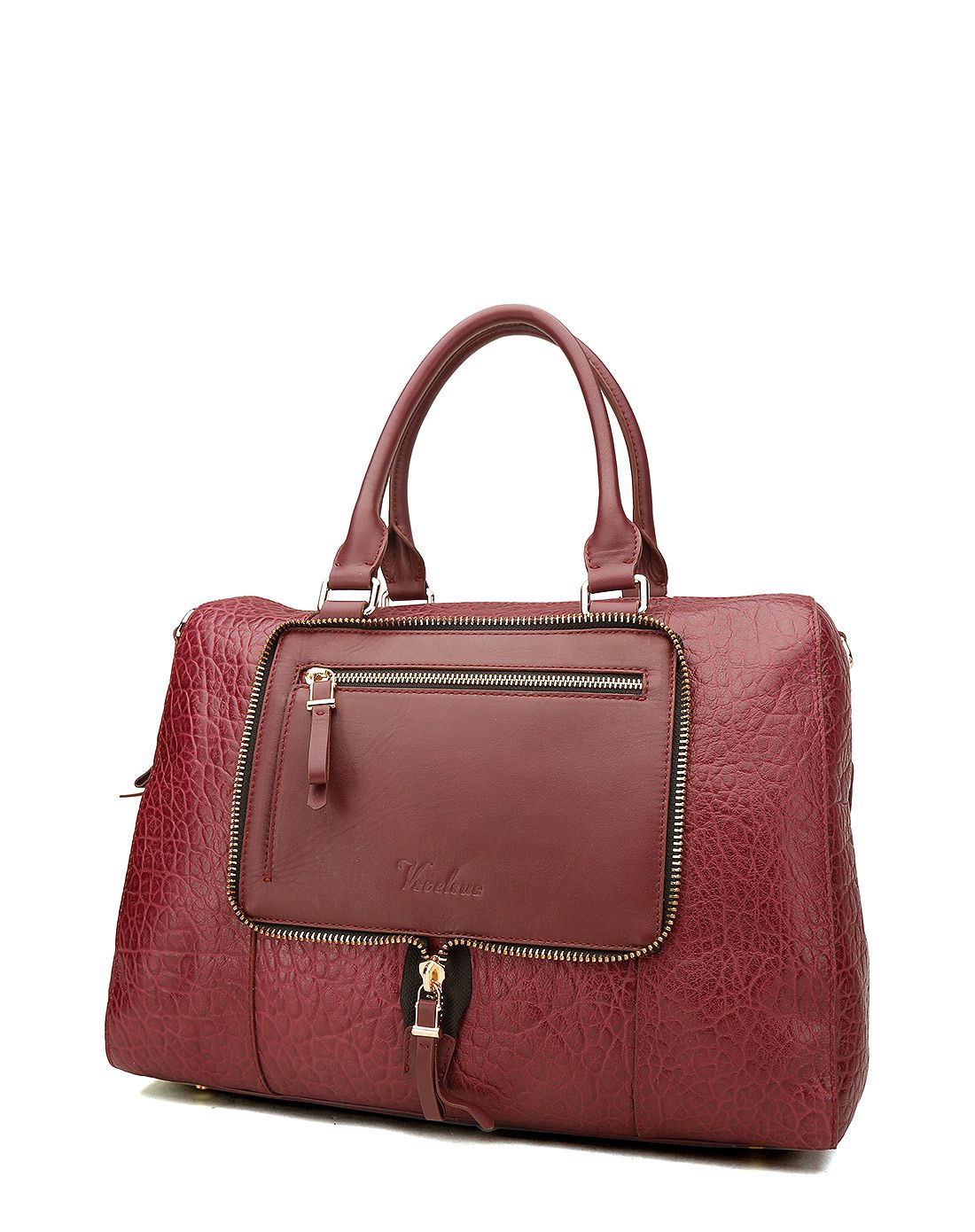 欧美时尚拼接真皮手提托特包