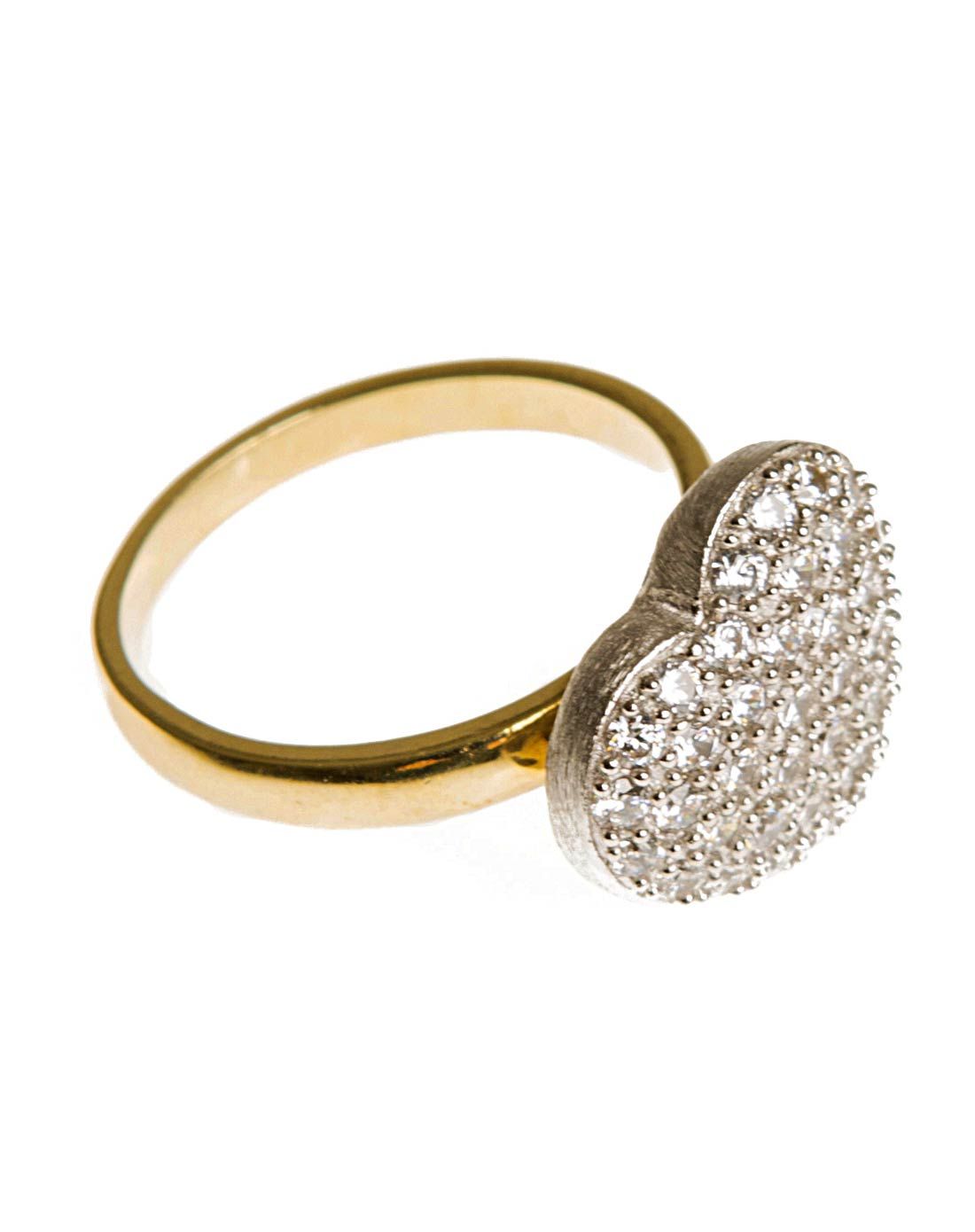 意大利艺术珠宝925银镀18k金镶嵌立方氧化锆戒指