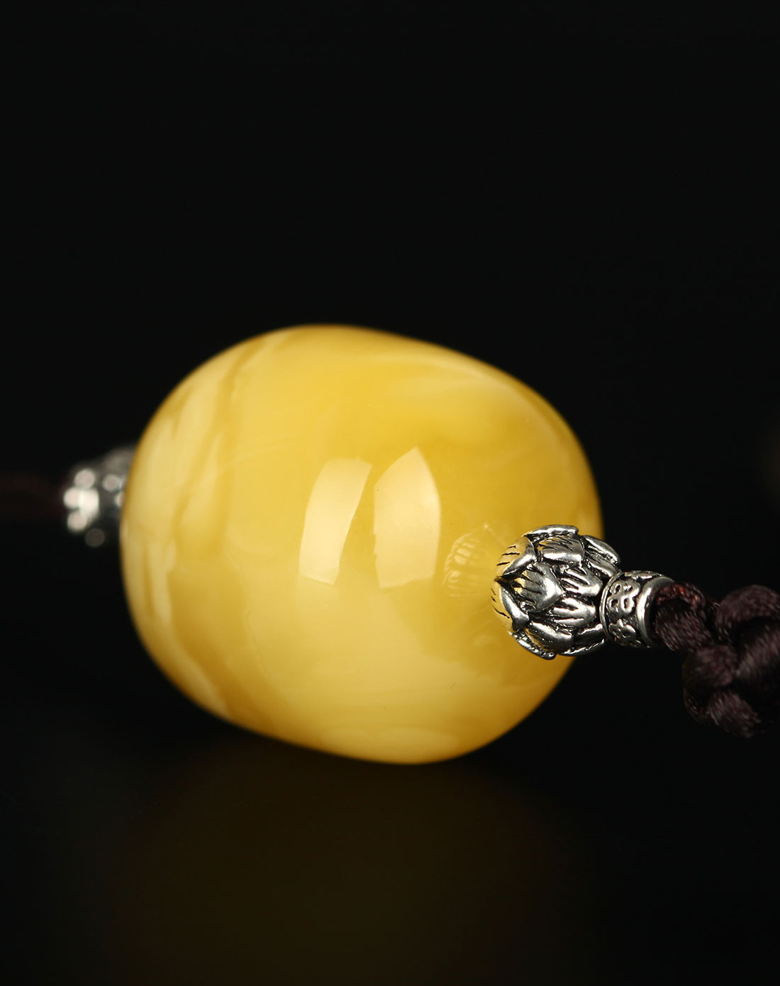 穗南 温润细腻 时尚简约 蜜蜡桶珠吊坠(含绳)