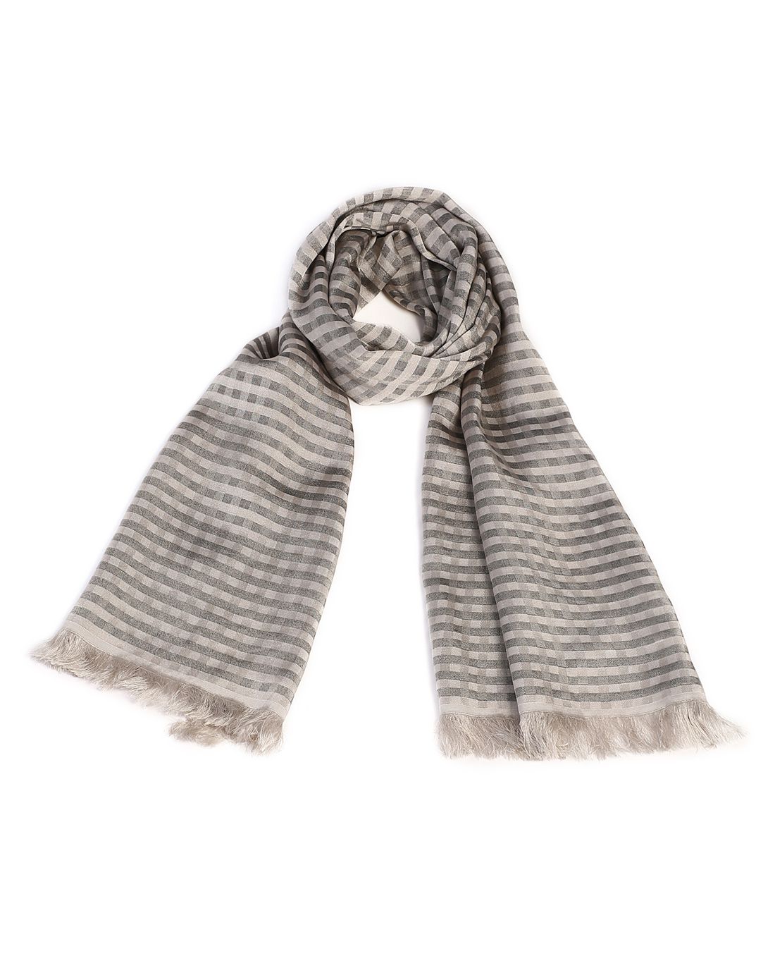 香槟色精致优雅小几何提花围巾