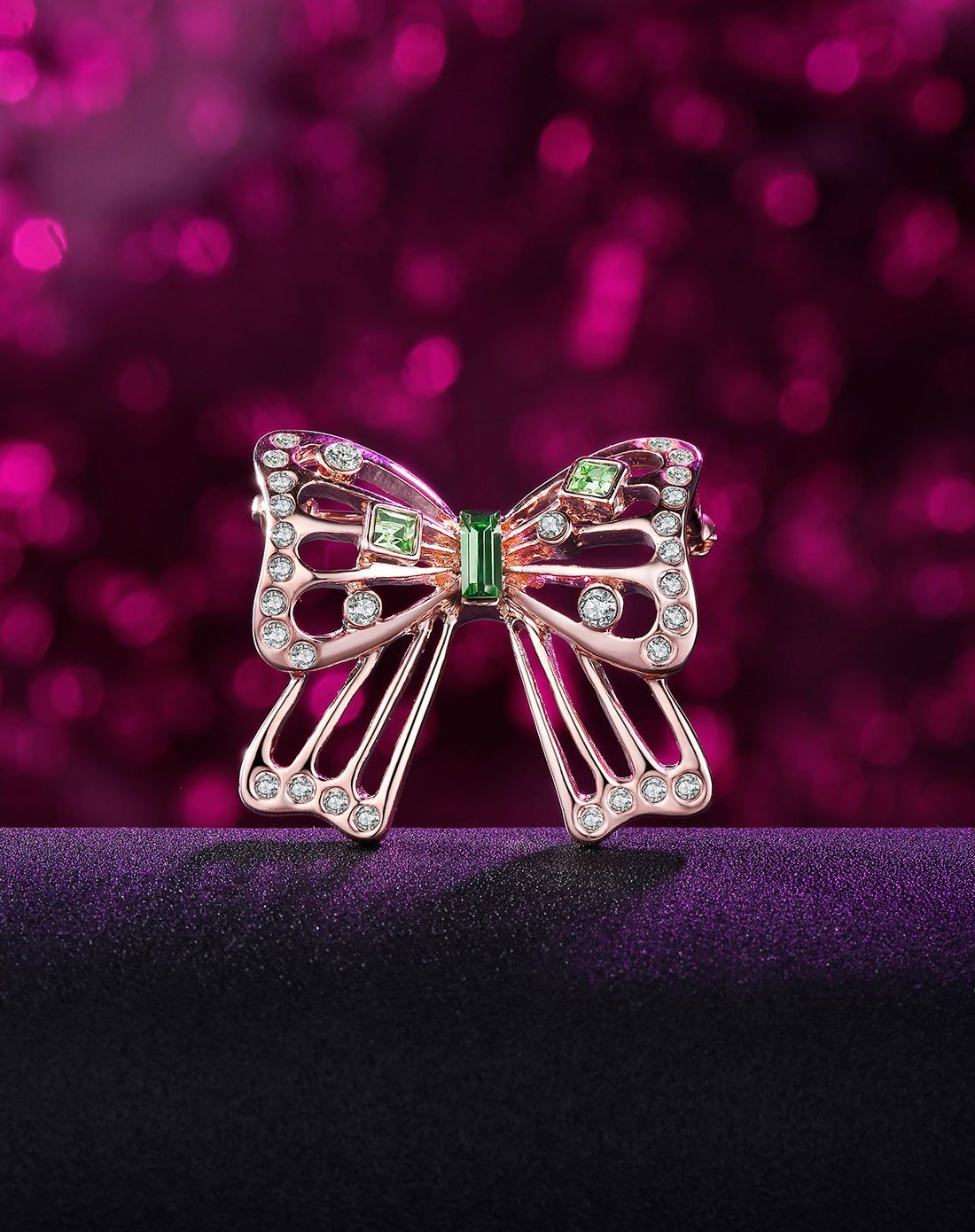 施华洛世奇元素水晶胸针--蝴蝶结