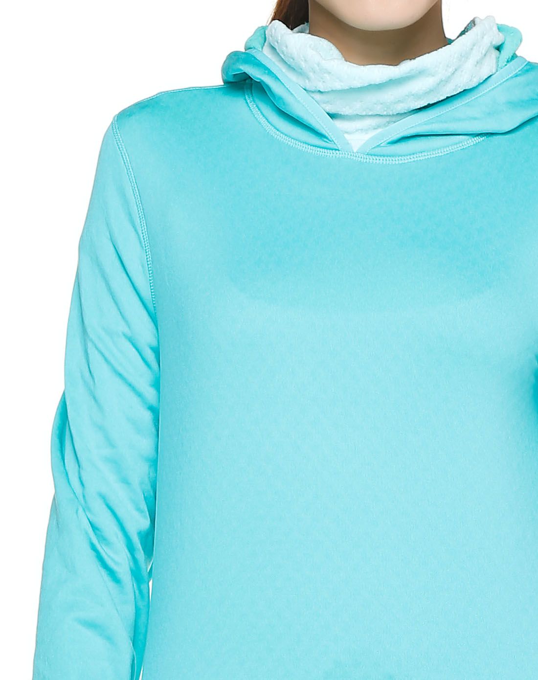 时尚休闲 女款青色连帽卫衣 训练系列