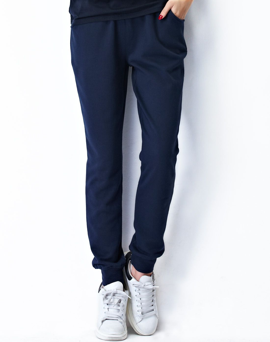 运动健美 女款深蓝色收腿裤