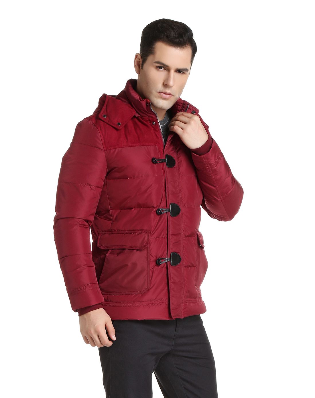 男装红色golf男羽绒服
