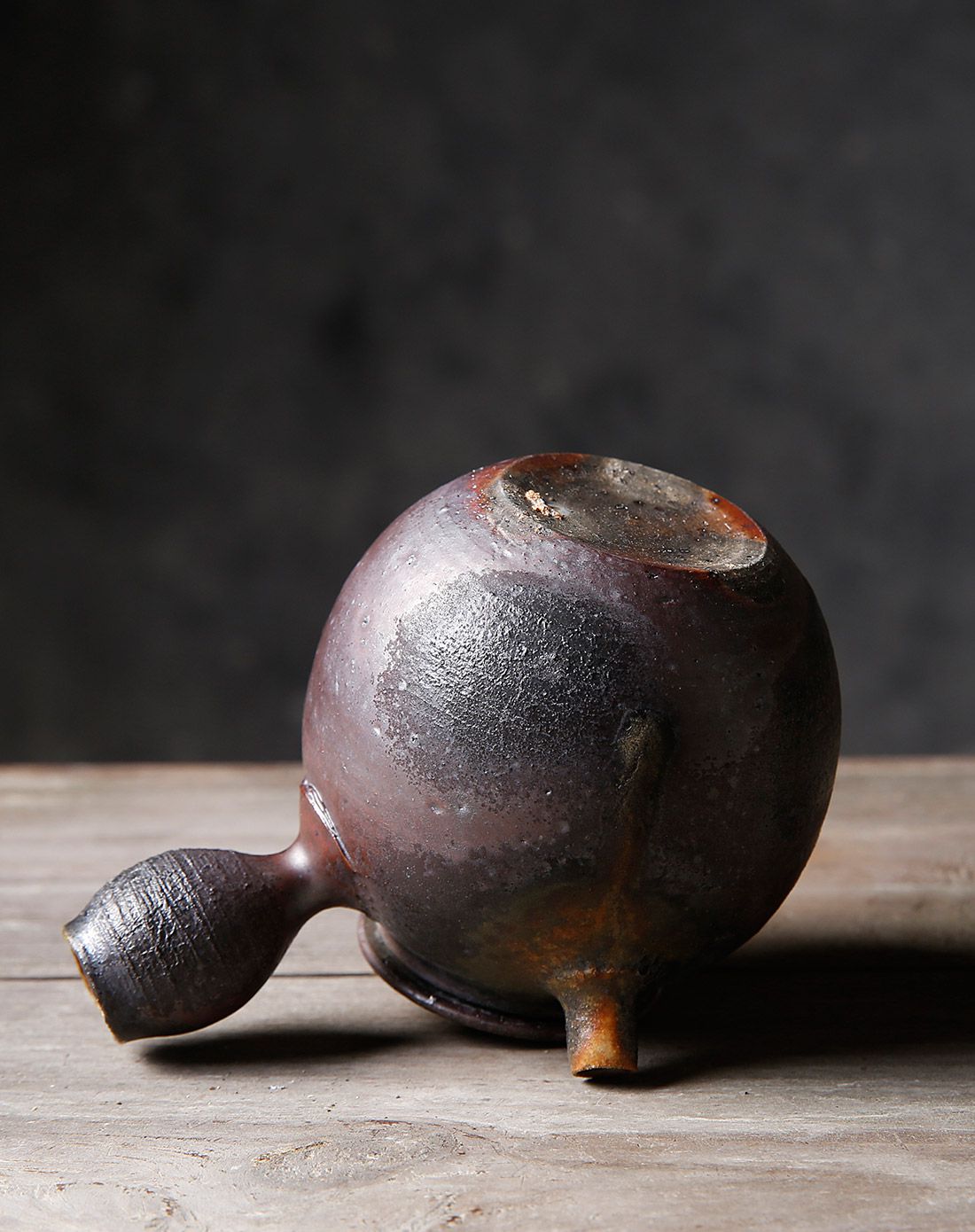 日本进口 手作柴烧茶壶 195ml