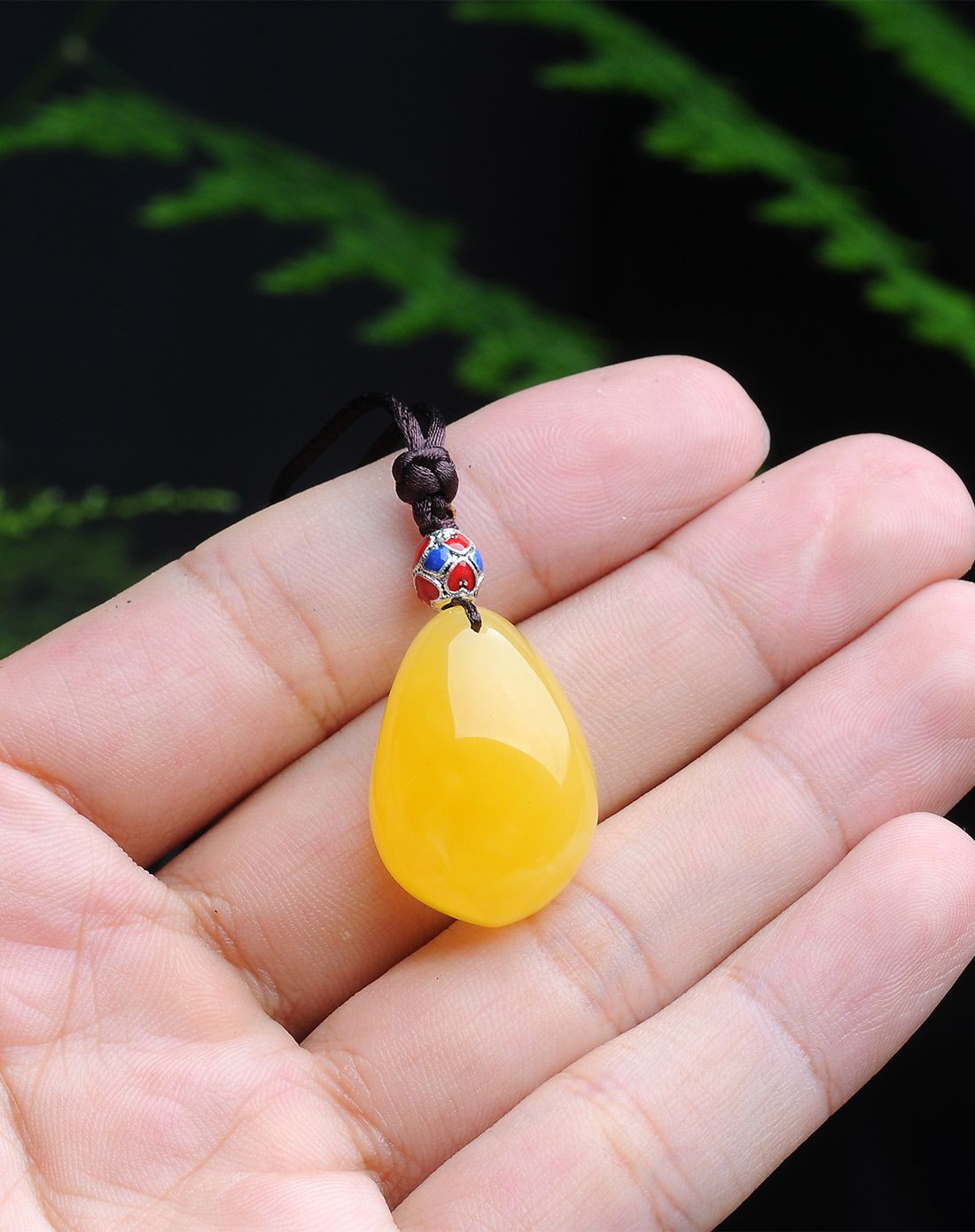 亿珍阁 时来运转鸡油黄随形琥珀蜜蜡吊坠含绳