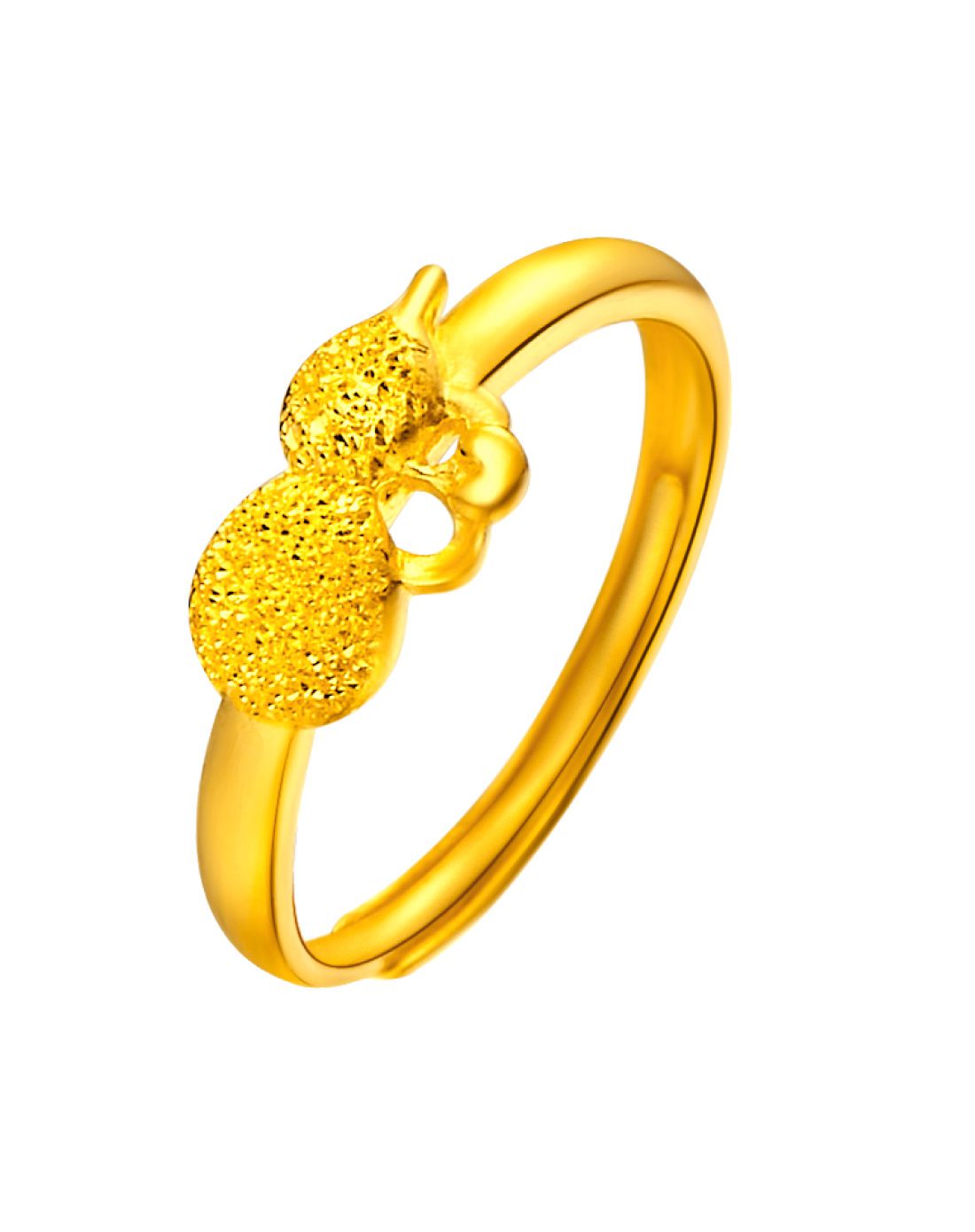 周大福 【专柜同款】儿童首饰光砂黄金戒指童戒(计价)