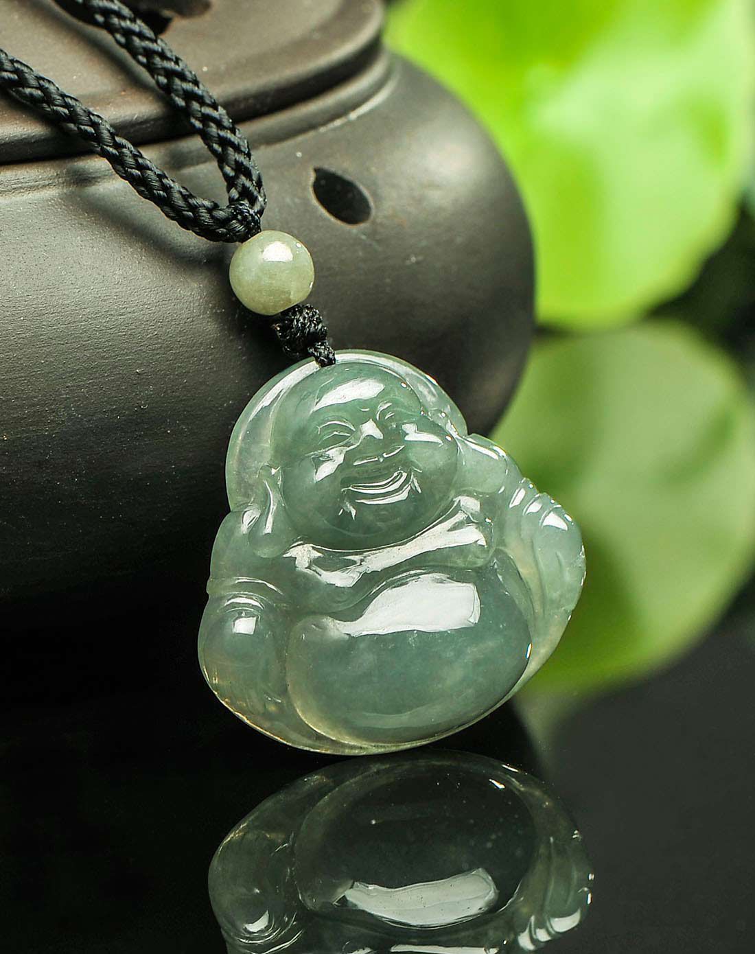 玛丽温莎 冰糯油青翡翠佛公(附证书)