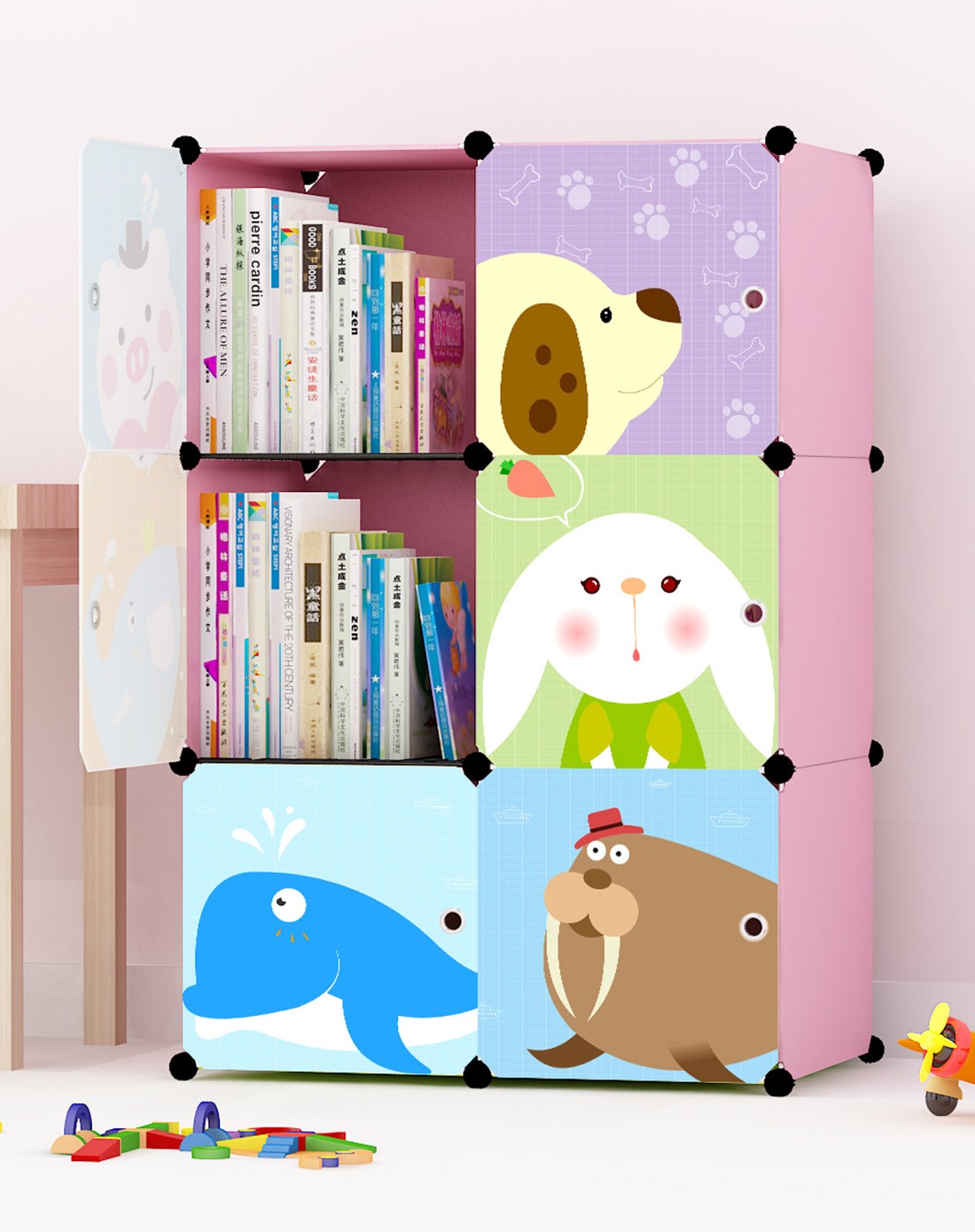 新款卡通环保树脂书柜收纳柜