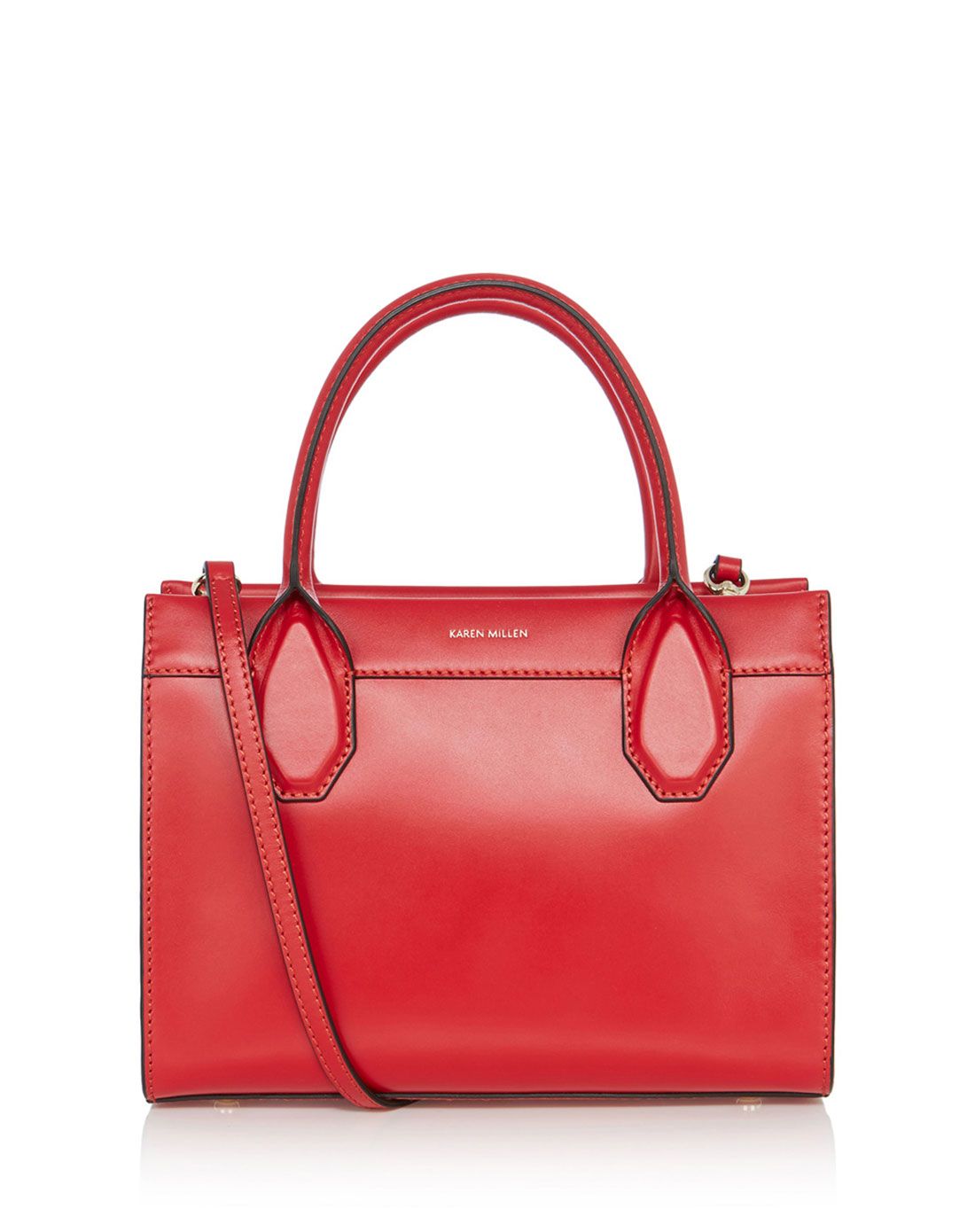 > 红色光滑真皮皮包