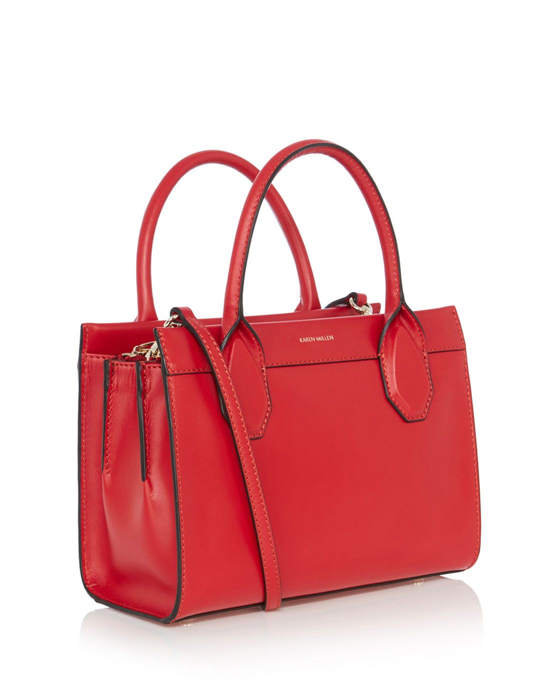 > 红色光滑真皮皮包