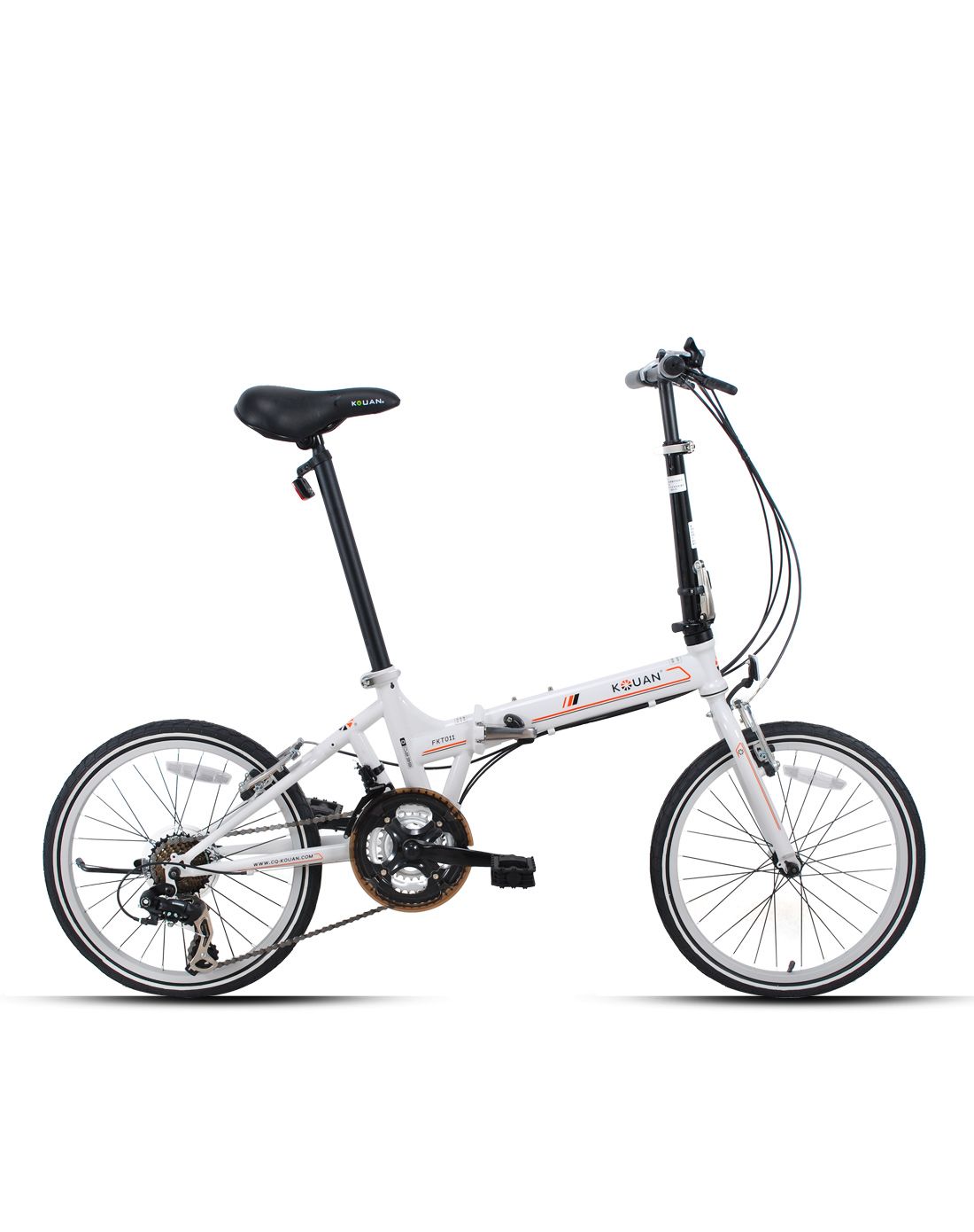 康园kouan&civrac自行车直发货kouan 20寸白色shimano 21s变速v刹折叠