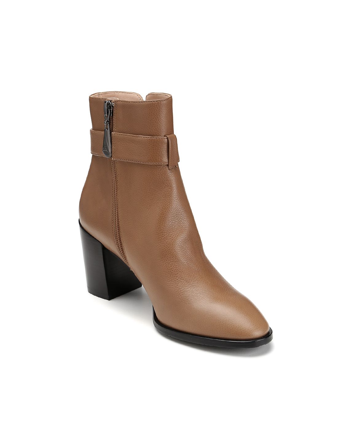 意大利进口咖啡色女款牛皮短靴