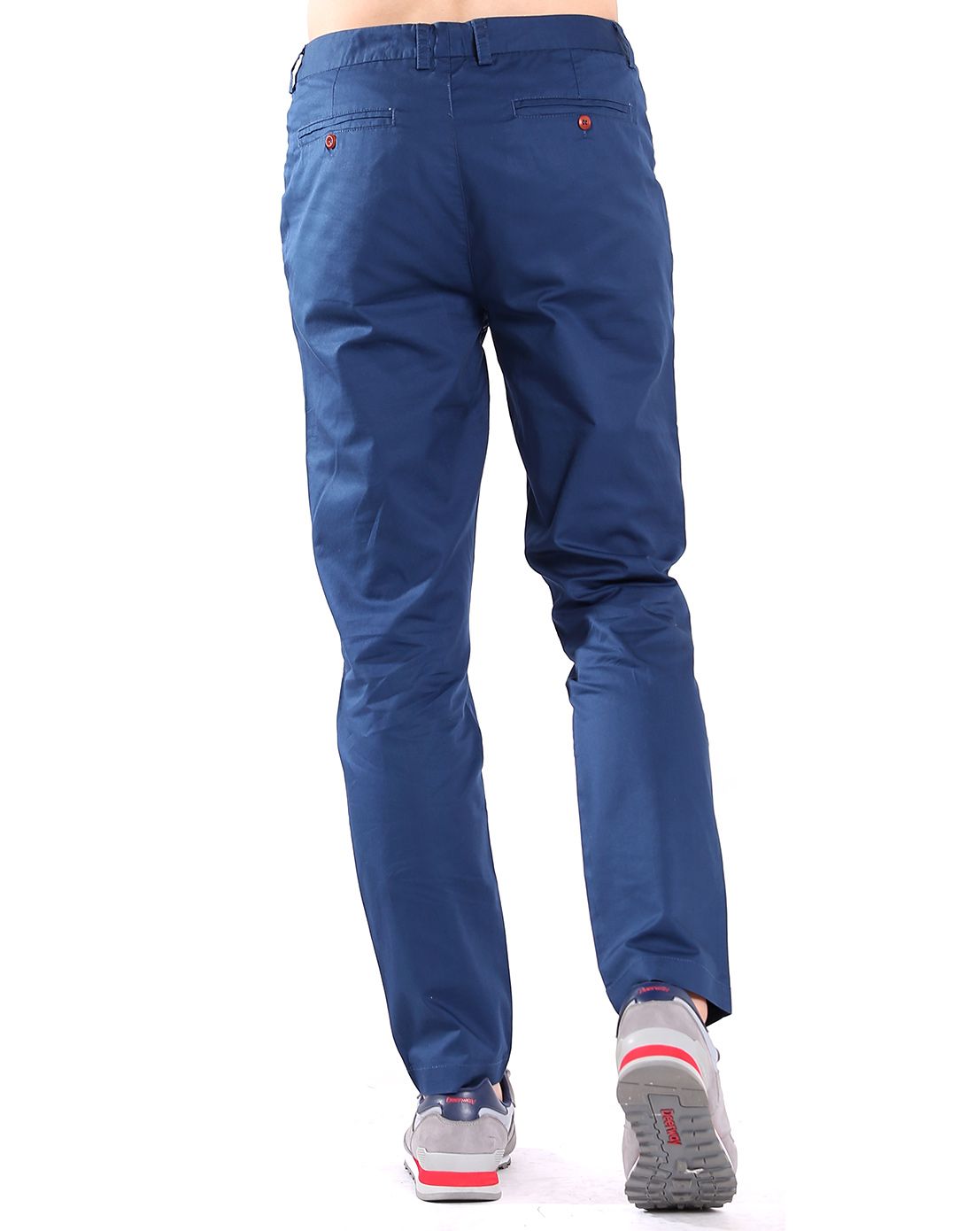 高密斜 男款墨蓝色休闲长裤 休闲百搭