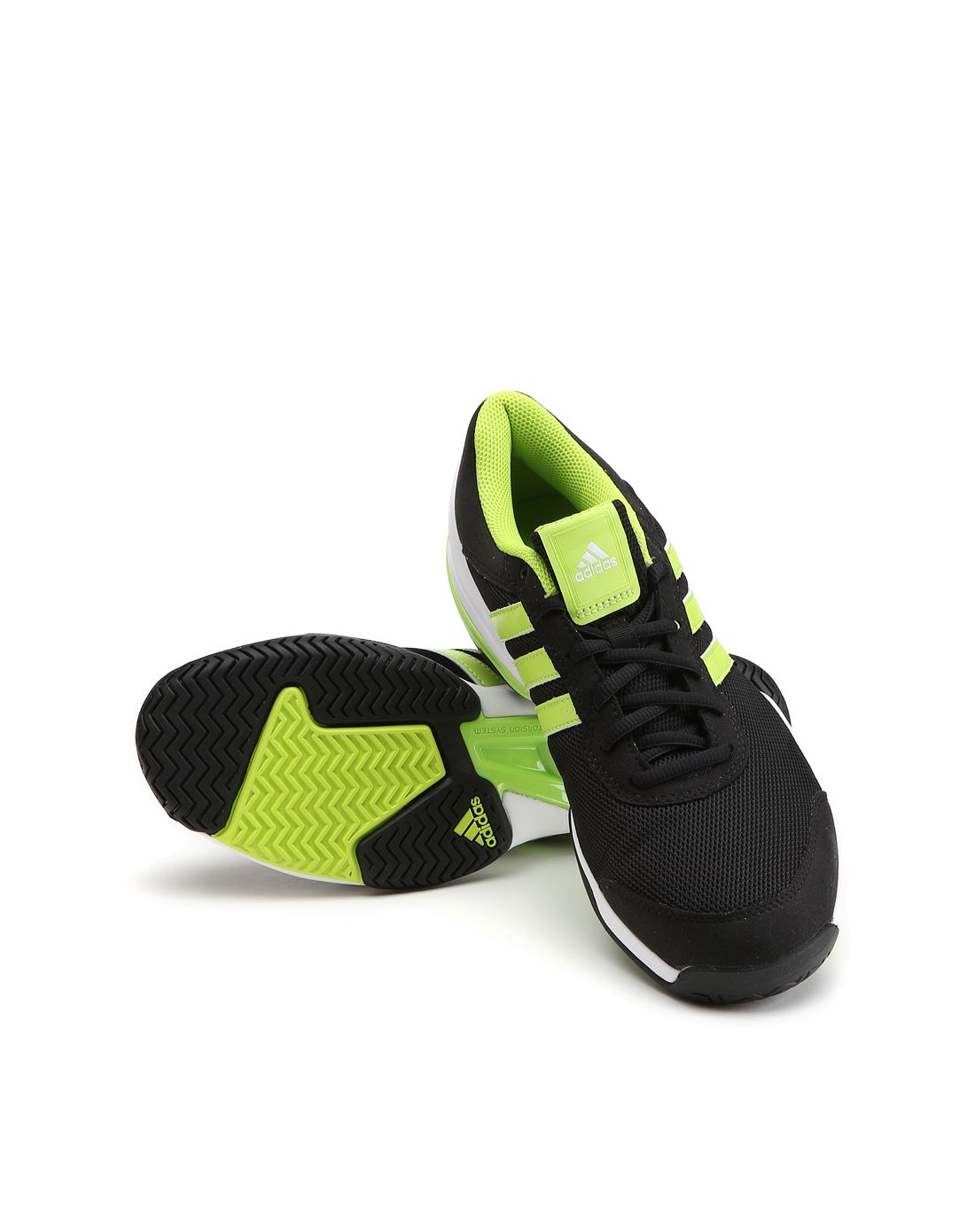 网面耐磨 男款黑配荧光绿色adiprene 网球鞋