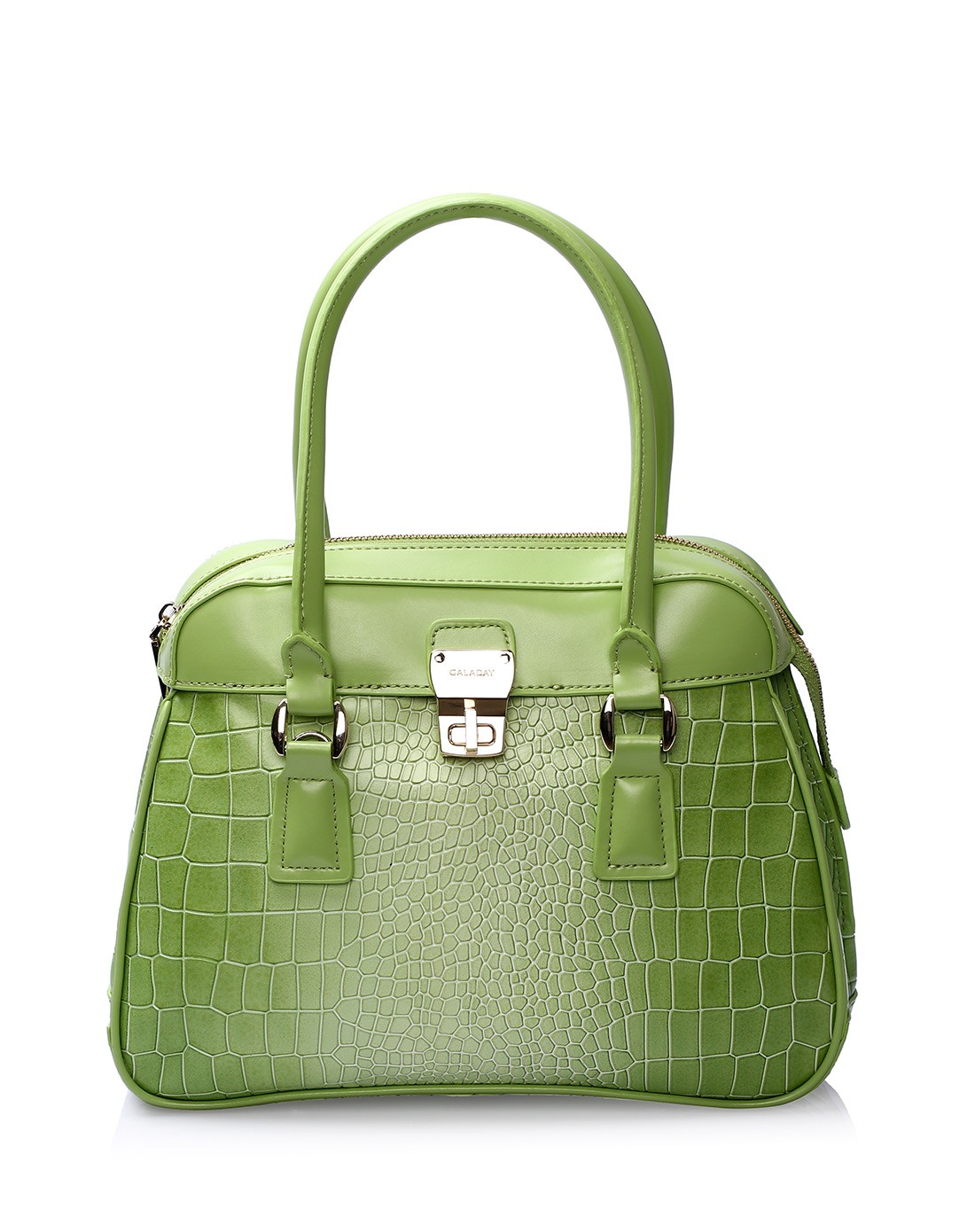 galaday歌黛浅绿色牛皮时尚手提包