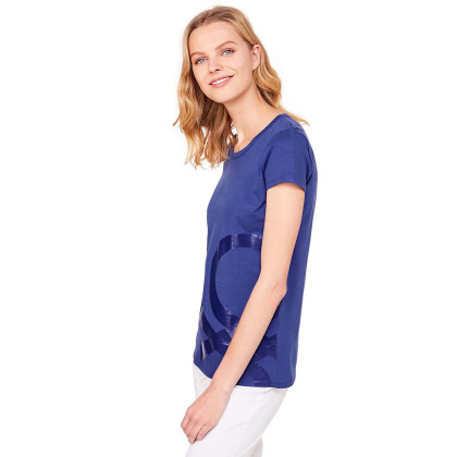 benetton贝纳通女款紫罗兰色logo胶印圆领t恤